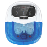 Portable All-In-One Heated Foot Bubble Spa Bath Motorized Massager-Blue and White