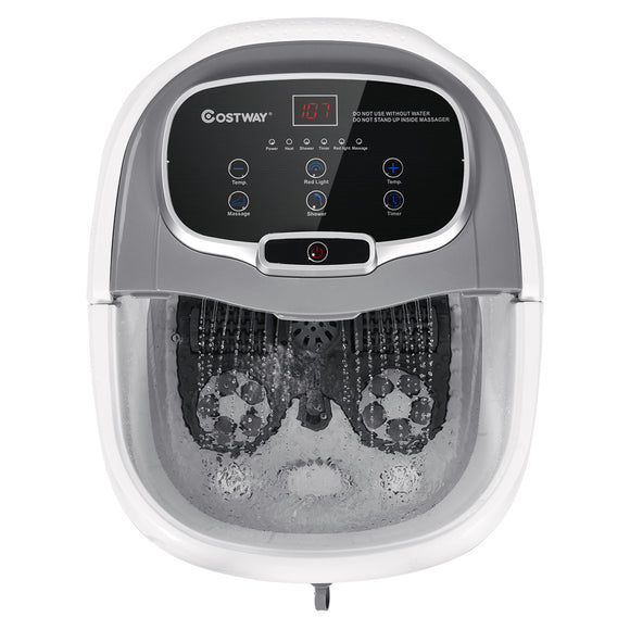 Portable All-In-One Heated Foot Bubble Spa Bath Motorized Massager-Gray (Copy)
