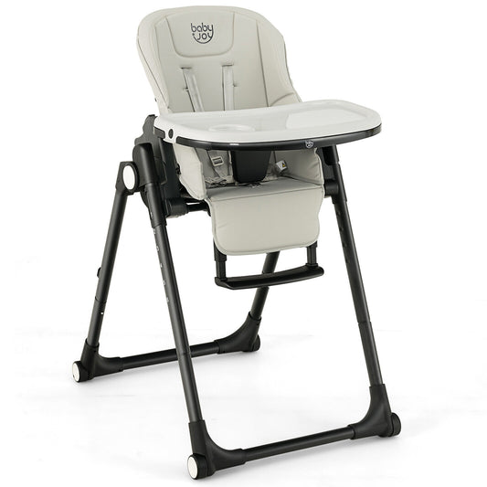 4-in-1 Baby High Chair with 6 Adjustable Heights-Gray (1 Box, Unassembled)