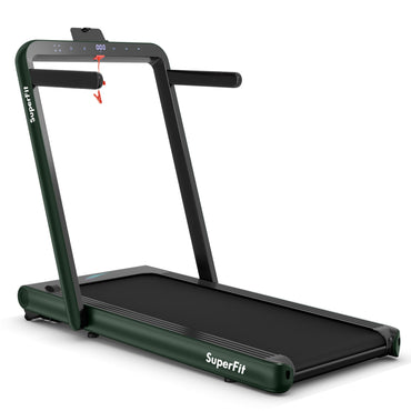 *SPECIAL* 4.75HP 2 In 1 Folding Treadmill with Remote APP Control-Green