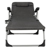 Beach Folding Chaise Lounge Recliner with 7 Adjustable Position-Gray, small scratches