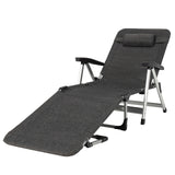 Beach Folding Chaise Lounge Recliner with 7 Adjustable Position-Gray, small scratches