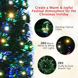 LED Fiber Optic Artificial Christmas Tree w/ Top Star-7'