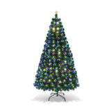 LED Fiber Optic Artificial Christmas Tree w/ Top Star-7'