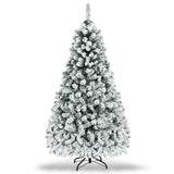 Pre-Lit Premium Snow Flocked Hinged Artificial Christmas Tree-6 ft