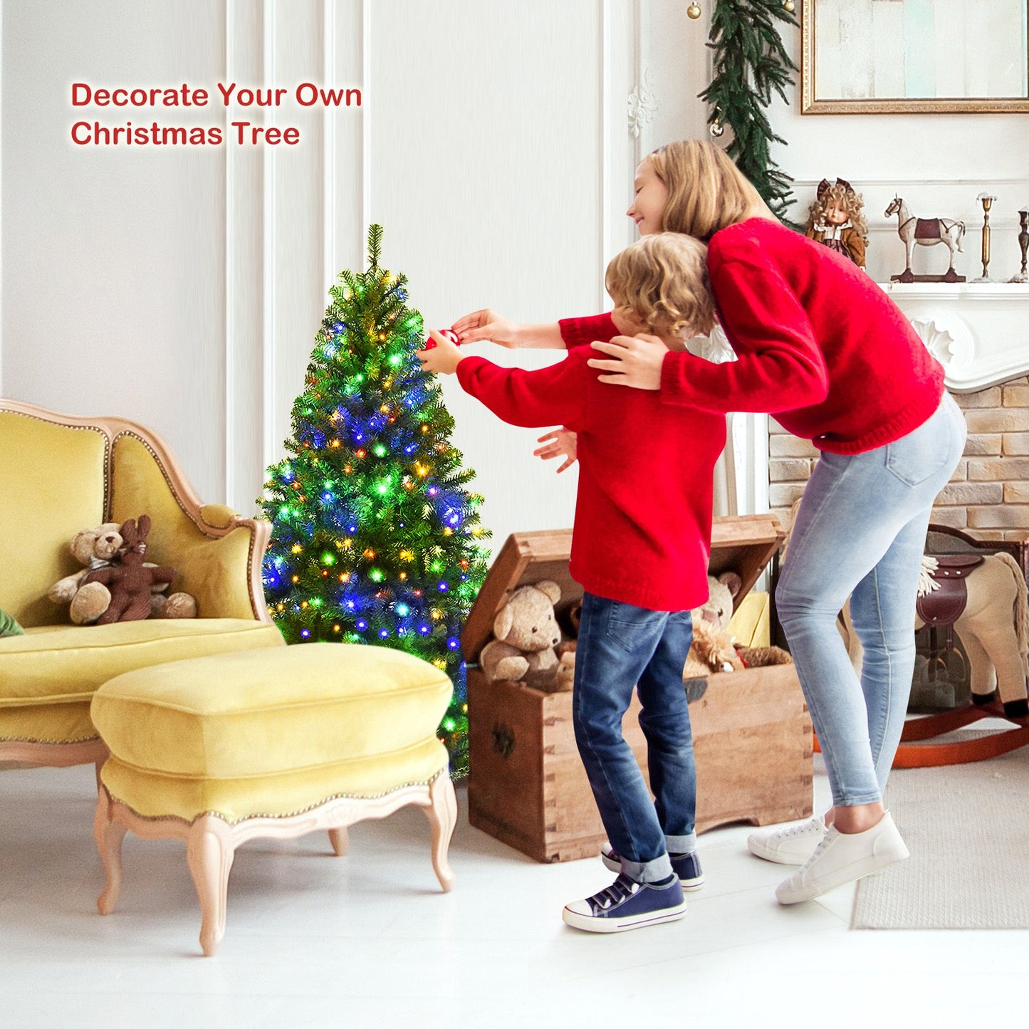 Artificial Premium Hinged Pre-Lit Christmas Tree-4 ft