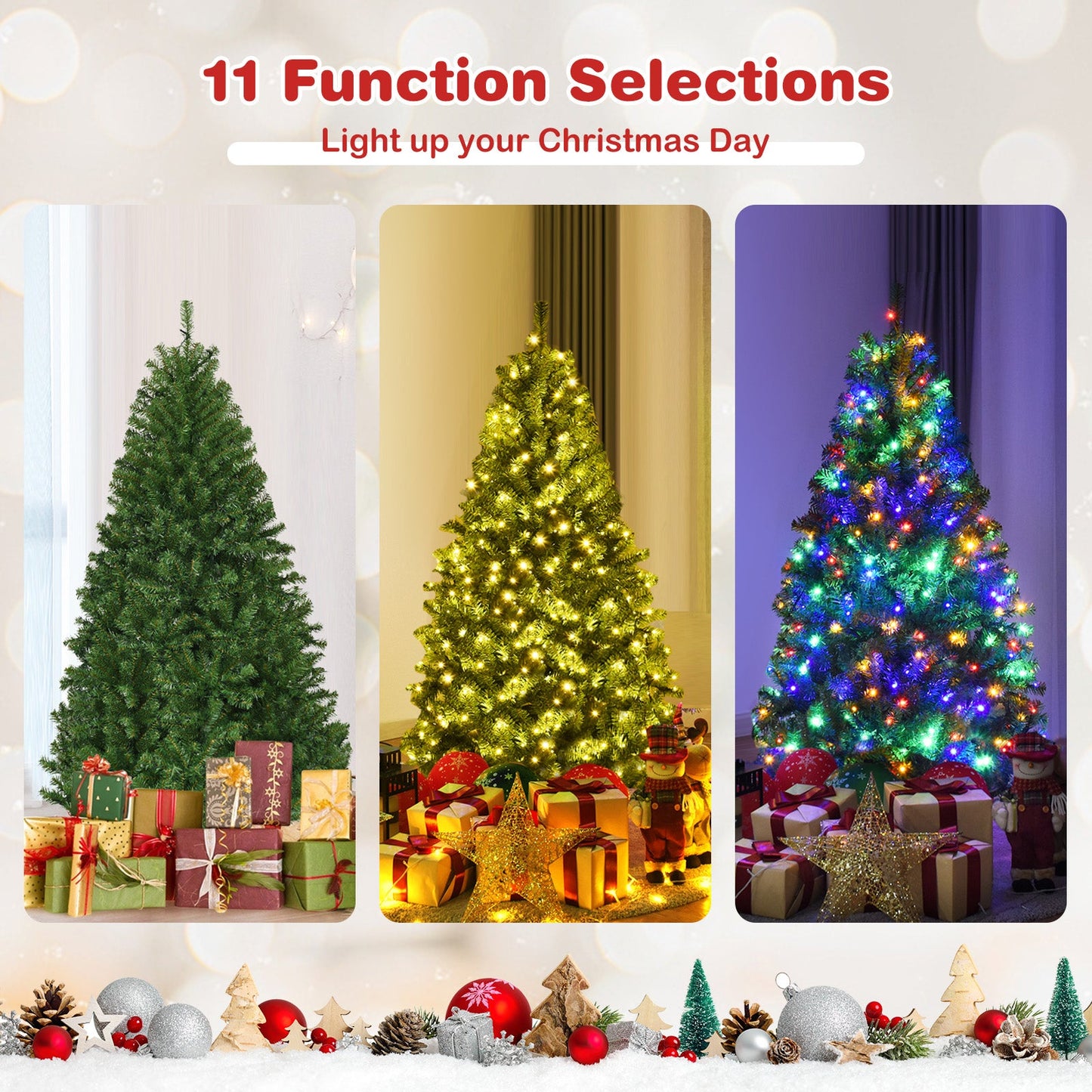 Artificial Premium Hinged Pre-Lit Christmas Tree-4 ft