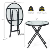 Special, Tax Free - Patio Side Table with Tempered Glass Tabletop