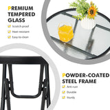 Special, Tax Free - Patio Side Table with Tempered Glass Tabletop