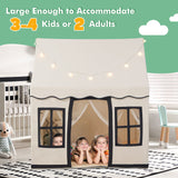 Toddler Large Playhouse with Star String Lights-Beige (Copy)