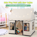 Toddler Large Playhouse with Star String Lights-Beige (Copy)