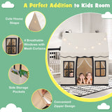 Toddler Large Playhouse with Star String Lights-Beige (Copy)