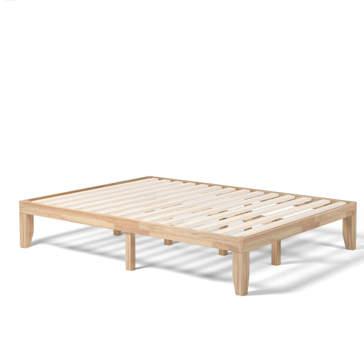 SPECIAL - Queen Size 14 Inch Wooden Bed Mattress Frame-Natural (1 Box - Unassembled)