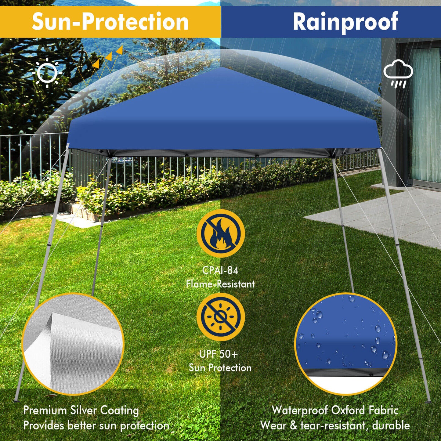 SPECIAL 10 x 10 Feet Outdoor Instant Pop-up Canopy with Carrying Bag-Blue
