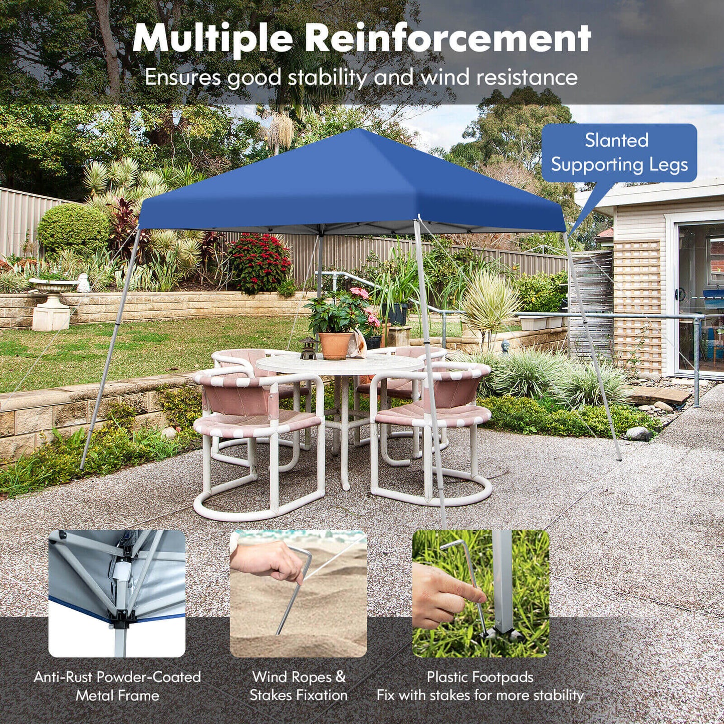 SPECIAL 10 x 10 Feet Outdoor Instant Pop-up Canopy with Carrying Bag-Blue