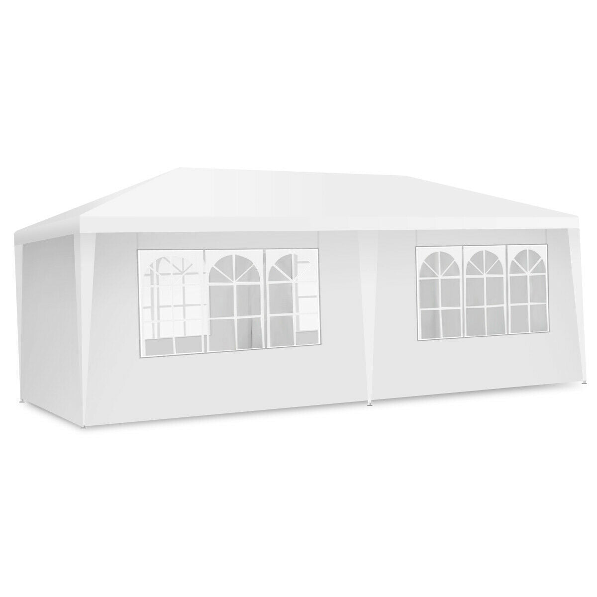 10 x 20 Feet 6 Sidewalls Canopy Tent with Carry Bag-White (1 Box, Unassembled)