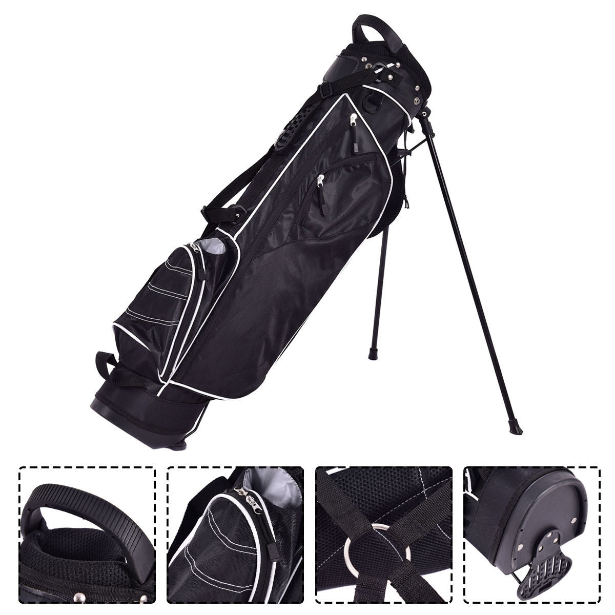 SPECIAL, 3.5LB Golf Bag with 4 Way Divider Carry Organizer Pockets-Black