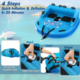 2 Person Water Sport Inflatable Towable Tubes for Boating-Blue