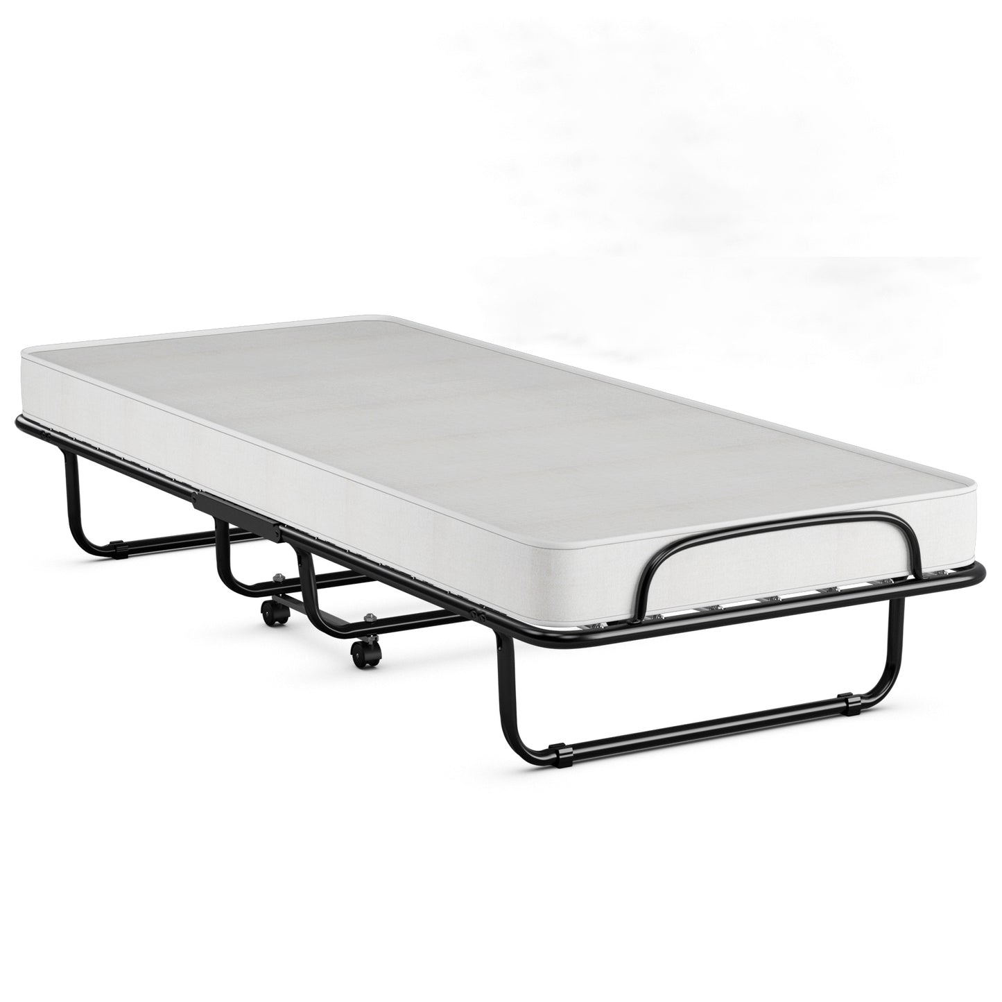 SPECIAL, Rollaway Folding Bed with Memory Foam Mattress and Sturdy Metal Frame
