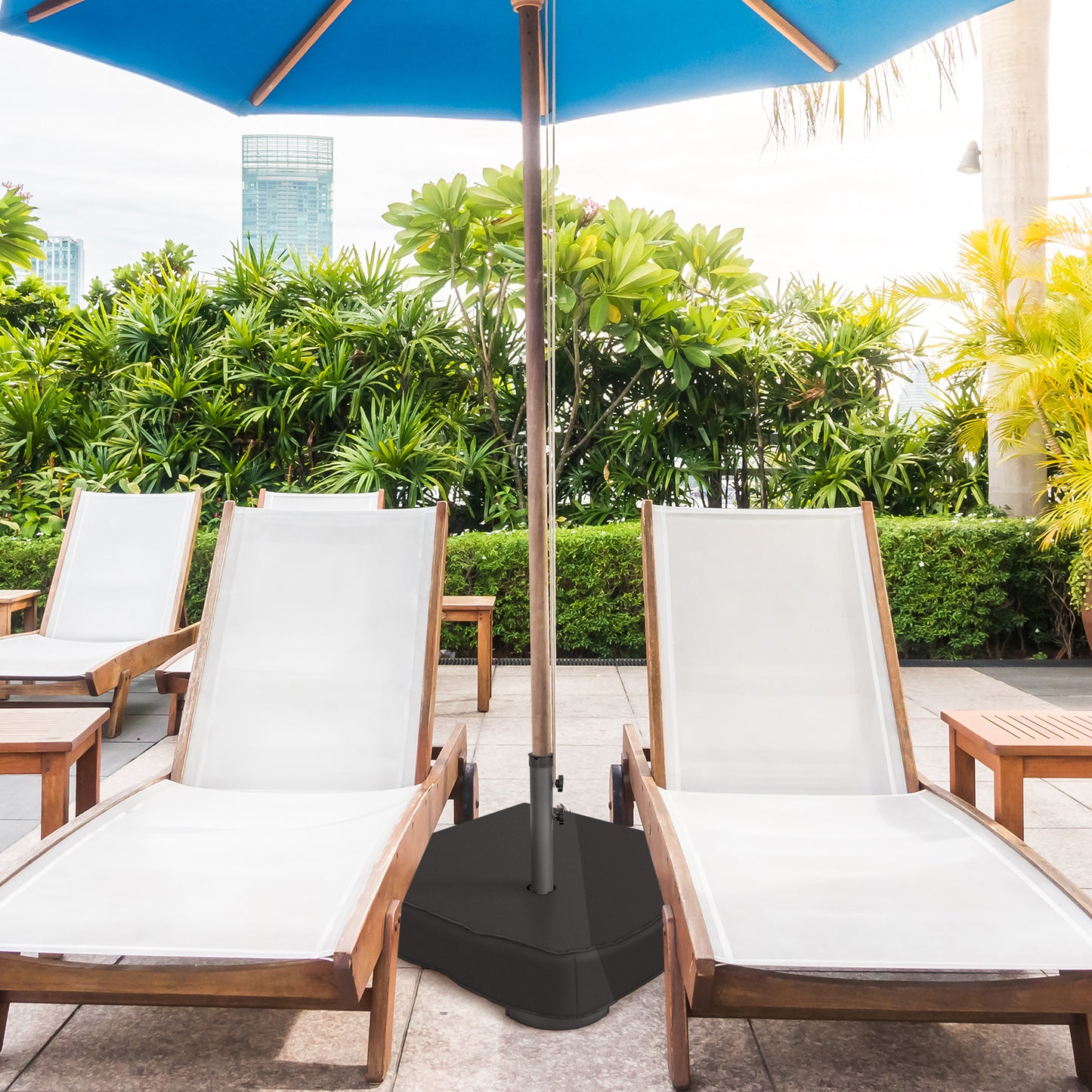 2`` Market Umbrella Base with 2 Sandbags and Dust-proof Cover, fully assembled
