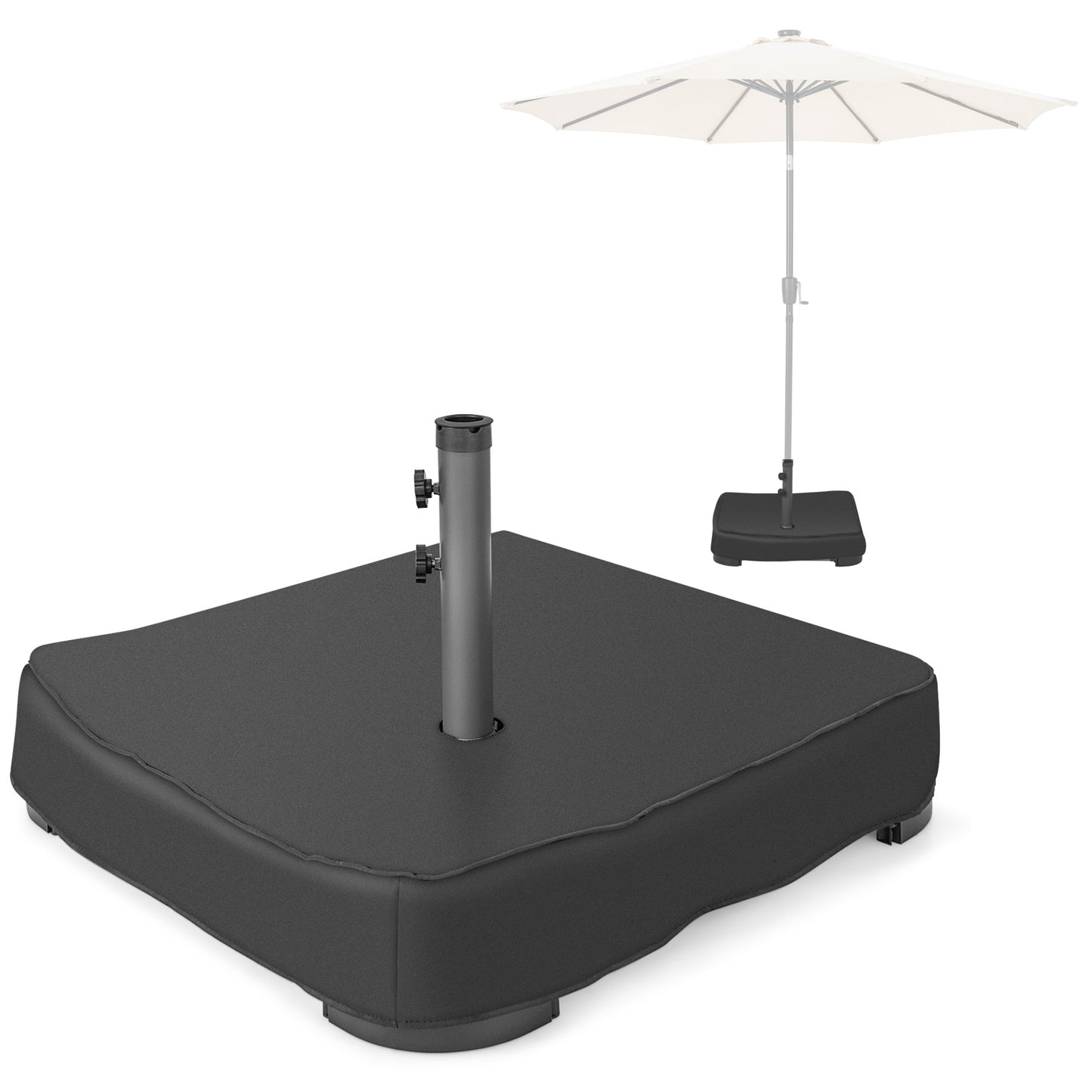 2`` Market Umbrella Base with 2 Sandbags and Dust-proof Cover, fully assembled