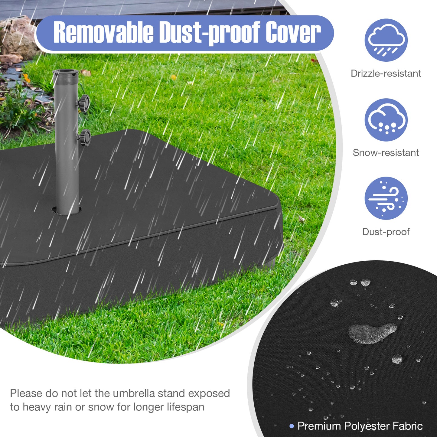 2`` Market Umbrella Base with 2 Sandbags and Dust-proof Cover, fully assembled