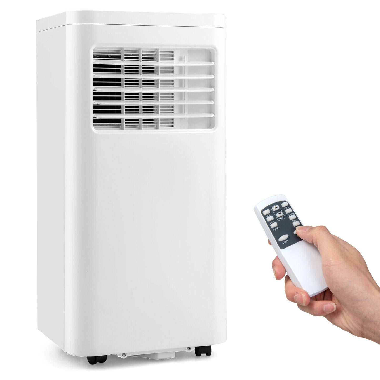 3-in-1 Portable Air Conditioner with Fan Dehumidifier and Quiet AC-White, 8000 btu
