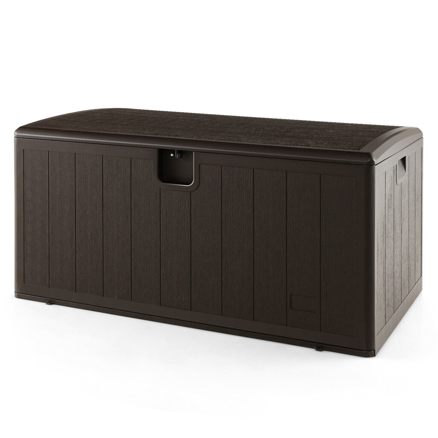 130 Gallon Patio All Weather Storage Container with Lockable Lid-Brown (Fully Assembled)