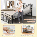 76.8 Inch Baby Bed Rail with Double Safety Child Lock-Gray   (unassembled)