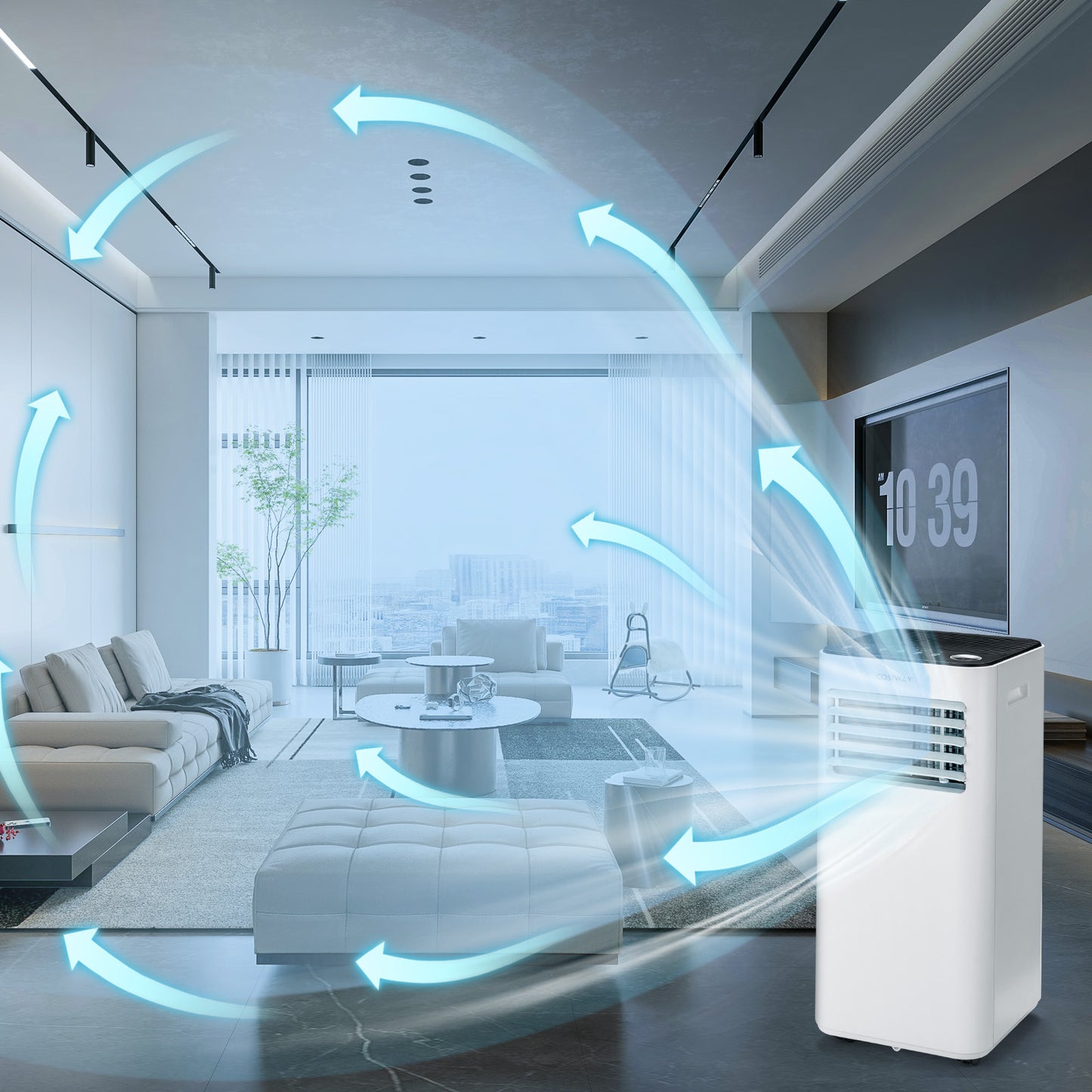 8000 BTU Portable Air Conditioner with Fan and Dehumidifier Mode-White, new in box