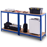 Adjustable Heavy Duty 4 Level Garage Tool Shelf Storage-Blue