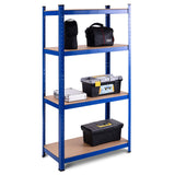 Adjustable Heavy Duty 4 Level Garage Tool Shelf Storage-Blue