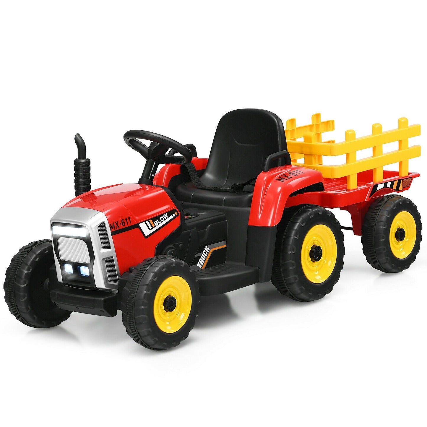 12V Ride on Tractor for Kids 3+ Years Old-Red -  Customer Return - Trailer not included