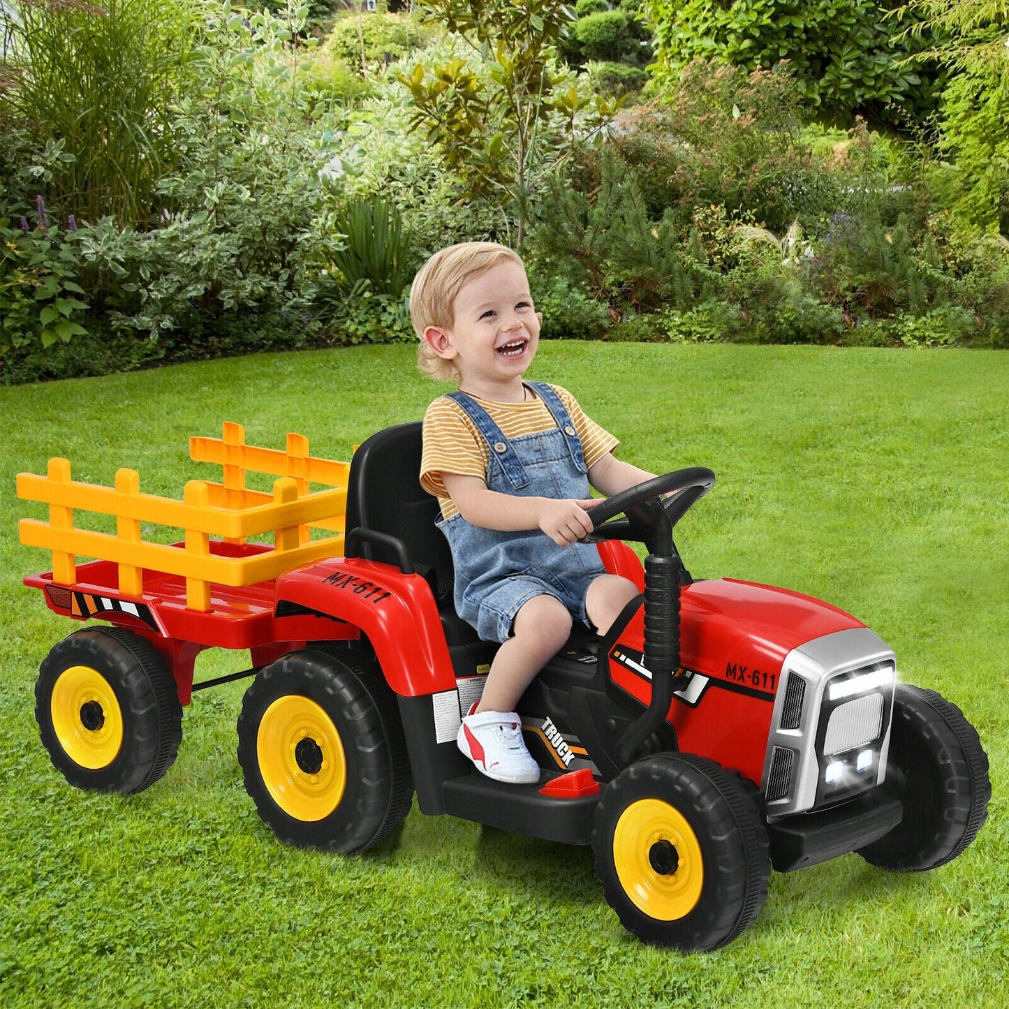 12V Ride on Tractor for Kids 3+ Years Old-Red -  Customer Return - Trailer not included