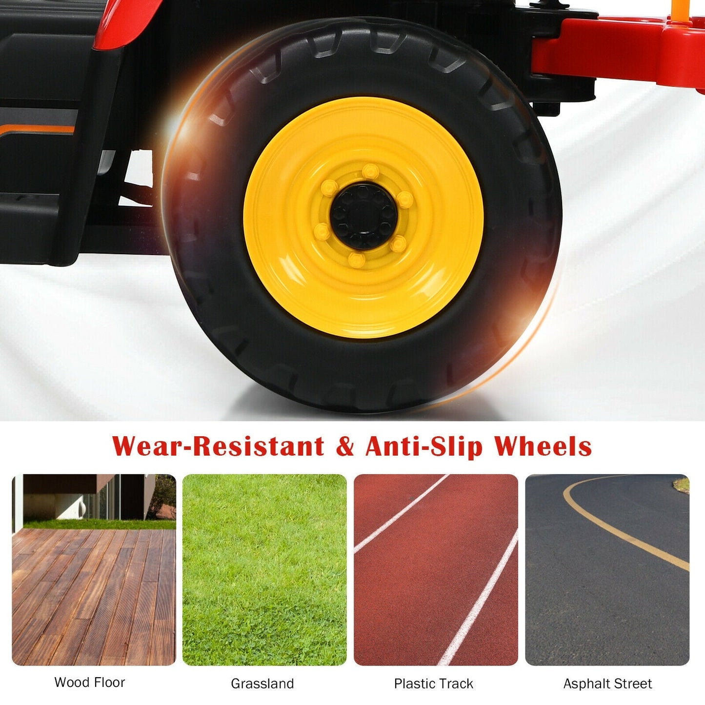 12V Ride on Tractor for Kids 3+ Years Old-Red -  Customer Return - Trailer not included
