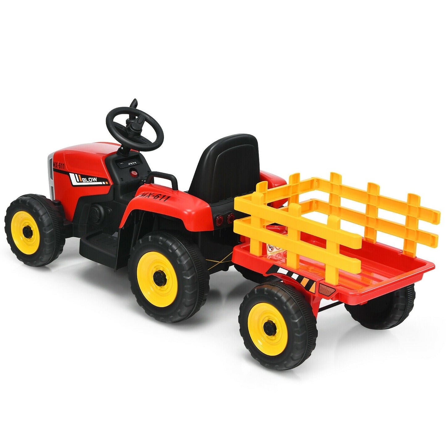 12V Ride on Tractor for Kids 3+ Years Old-Red -  Customer Return - Trailer not included