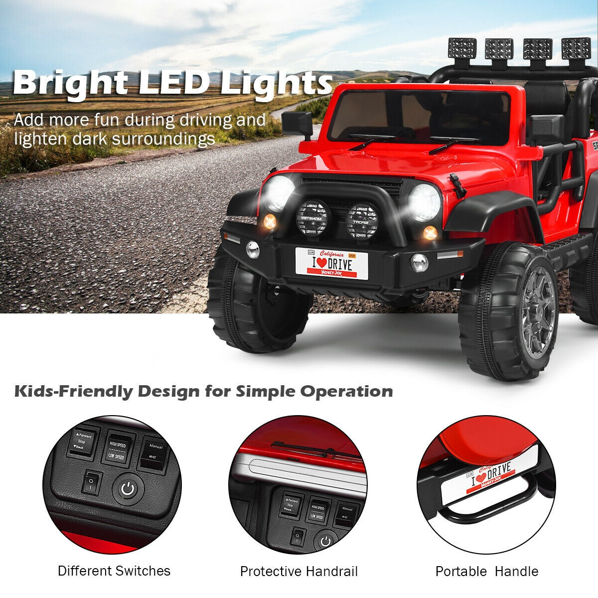 12V 2-Seater Ride on Car Truck with Remote Control, assembled, issues please see below