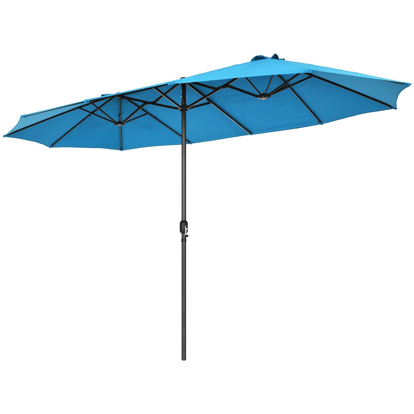 15 Feet Patio Double-Sided Umbrella -Blue, Customer return special, signs of use, Tested