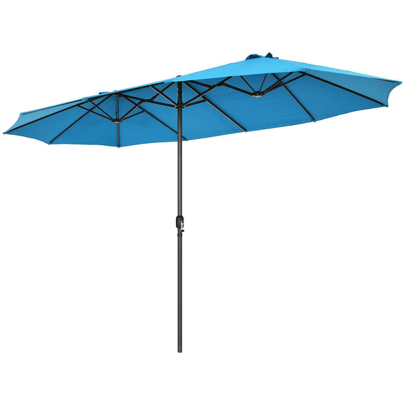 15 Feet Patio Double-Sided Umbrella -Blue, Customer return special, signs of use, Tested
