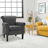 Upholstered Fabric Accent Chair with Adjustable Foot Pads-Dark Gray