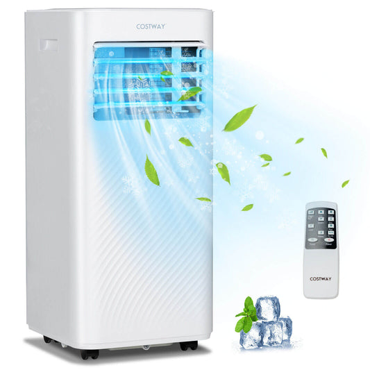 4-in-1  - 8000 BTU Air Conditioner with Cool Fan Dehumidifier and Sleep Mode-White