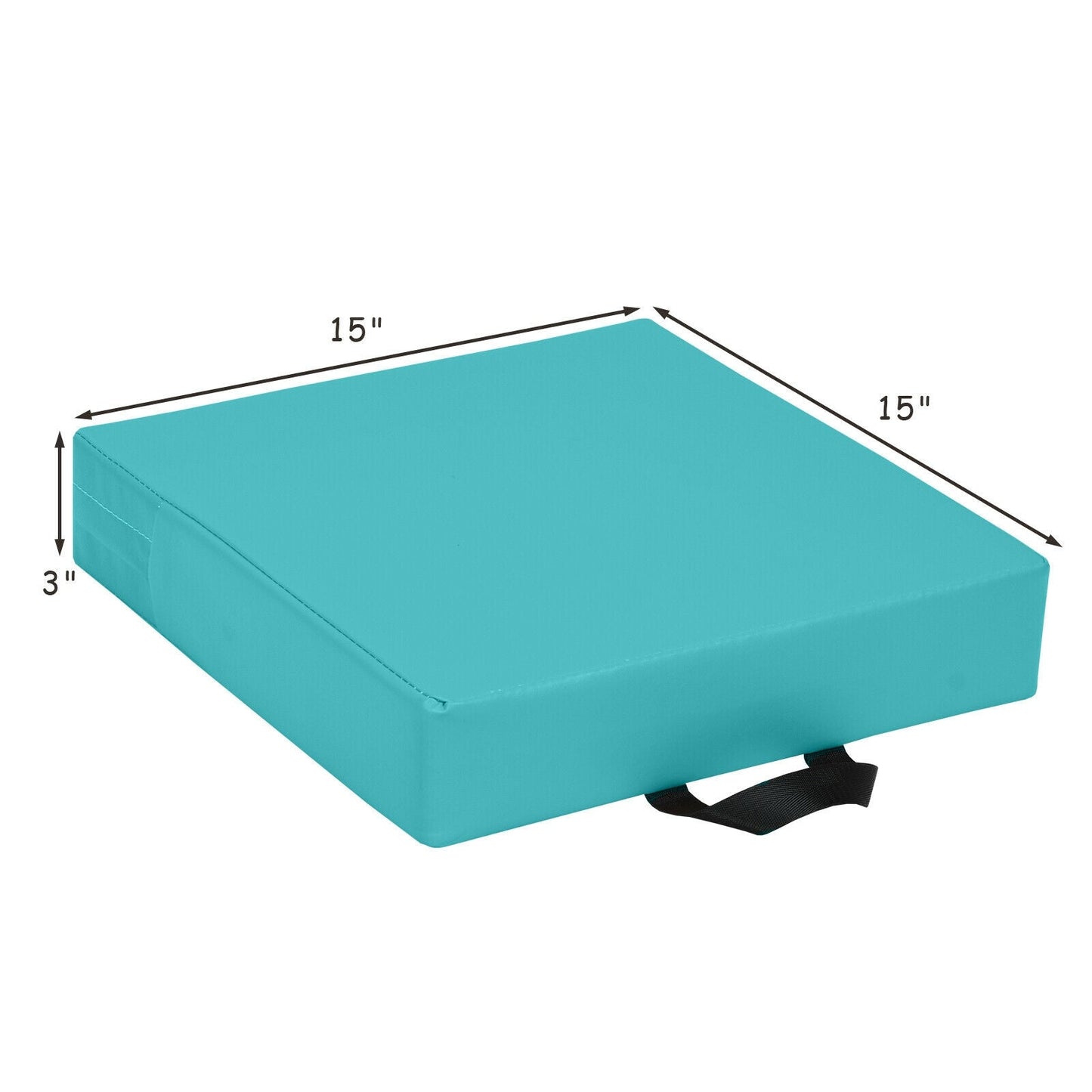6 Pieces 15 Inches Square Toddler Floor Cushions Flexible Soft Foam Seating with Handles-Blue/Green/Grey