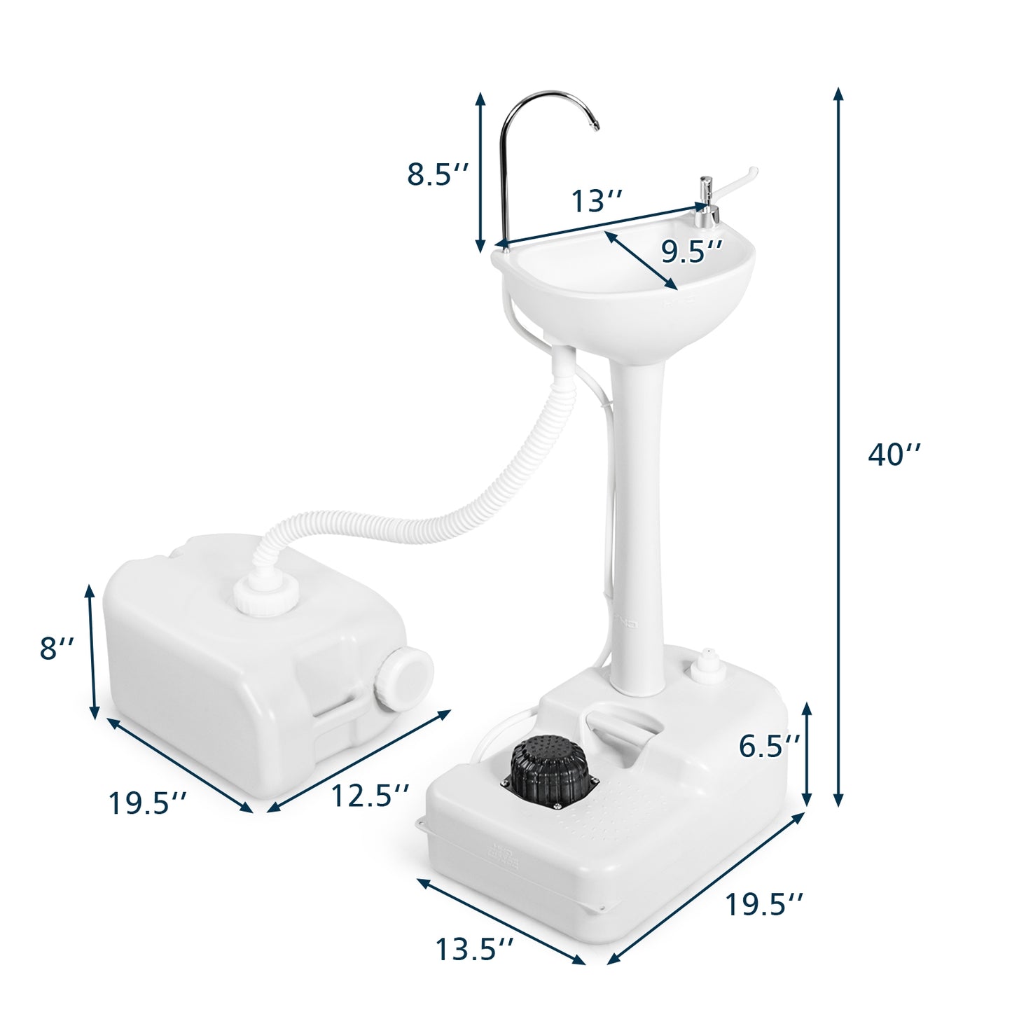 Camping Hand Wash Station Basin Stand with 4.5 Gallon Tank (1 Box, Assembly Required)