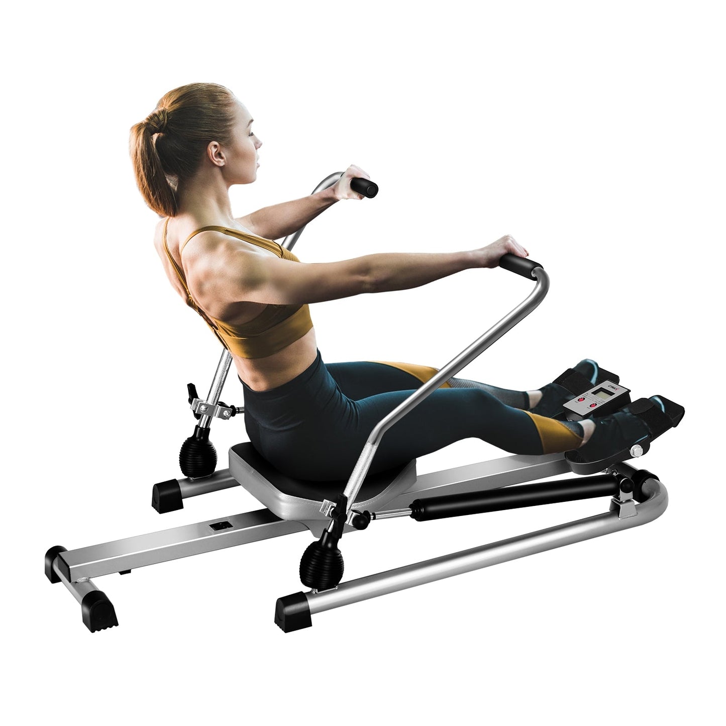 Exercise Adjustable Double Hydraulic Resistance Rowing Machine - Scratch and Dent