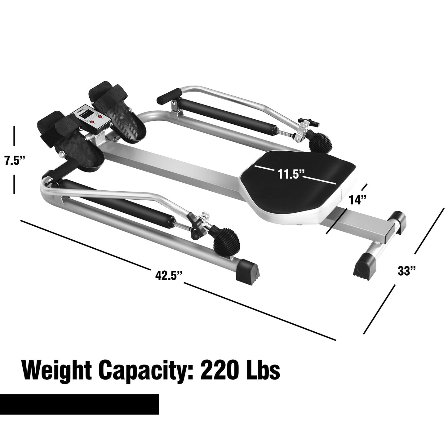 Exercise Adjustable Double Hydraulic Resistance Rowing Machine - Scratch and Dent