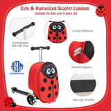 Hardshell Ride-on Suitcase Scooter with LED Flashing Wheels-Red