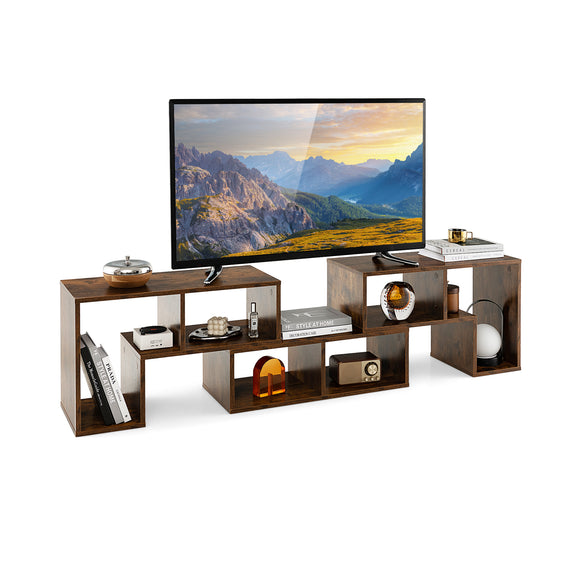 *SPECIAL* 3 Pieces Console TV Stand for TVs up to 65 Inch with Shelves-Brown (1 Box, Unassembled)