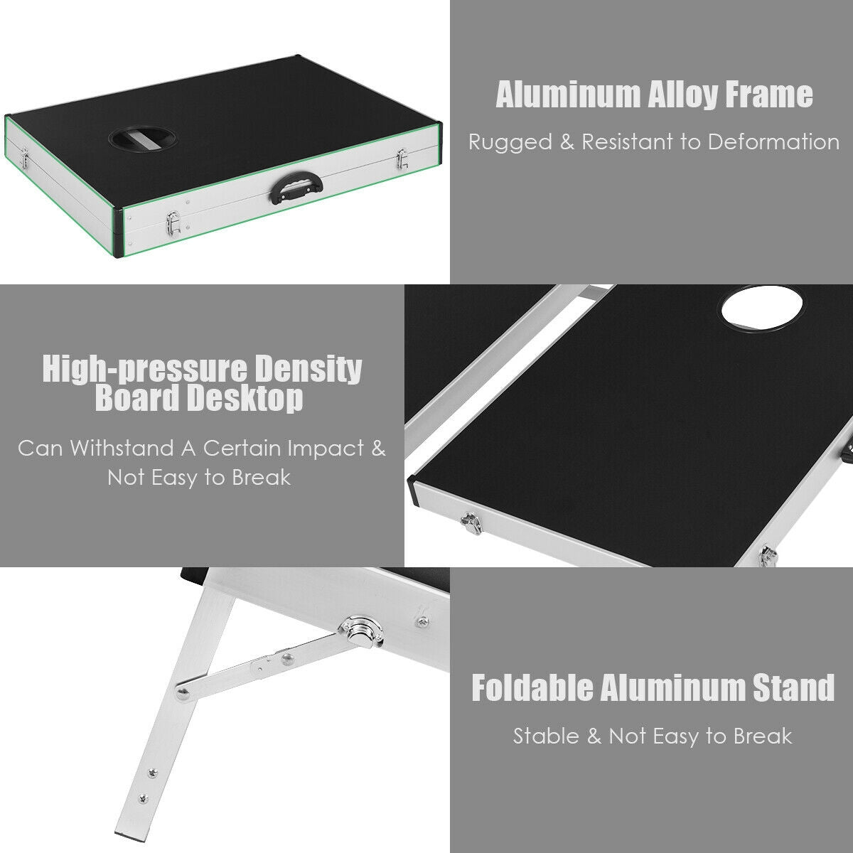 Cornhole Set with Foldable Design and Side Handle (1 Box)