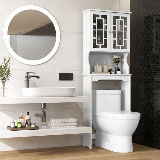 Bathroom Space saver Organizer with Adjustable Shelf, assembled