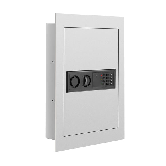 SPECIAL, Recessed Wall Safe ,White, Keypad not working, keyed lock works